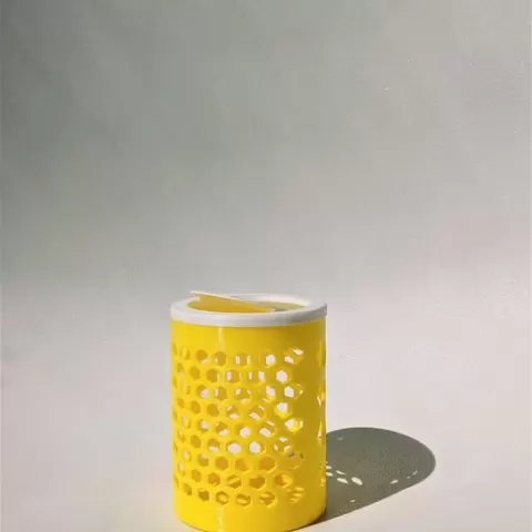 Simple Patterned Bin with Lid