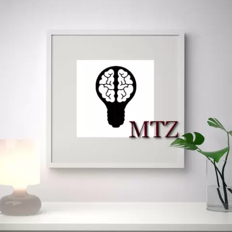 LIGHT BULB BRAIN WALL SCULPTURE 2D