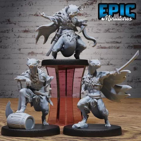 Otterfolk Pirate Set / Otter Folk Corsair / Humanoid Animal Smuggler Warrior / Sea Robber / Water Bandit / Ocean Marten Creature / Merfolk Beast Encounter by Epic-Miniatures