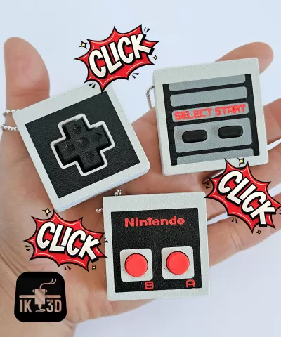 NES Controller Clicky Button Keychain Set