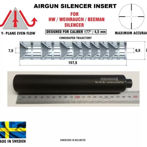 SILENCER - insert design caliber 177" / 4,5 mm