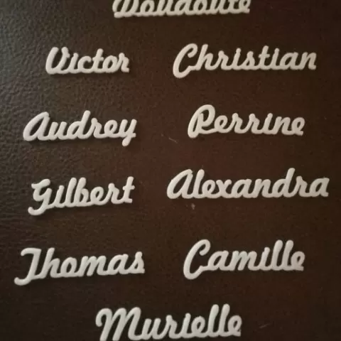 10 First names for table plan