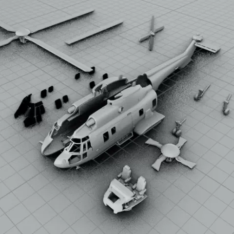 Eurocopter EC 725 Airbus H225M Caracal Super Cougar 3D printable helicopter model