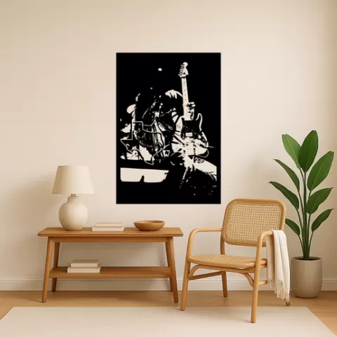 Eddie Van Halen Eddie Van Halen Eddie Van Halen Fender Guitar Wall Art Framed