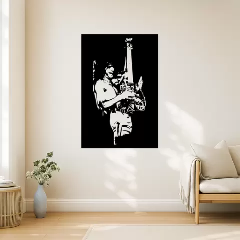 Eddie Van Halen Eddie Van Halen Eddie Van Halen Fender Guitar Wall Art Framed