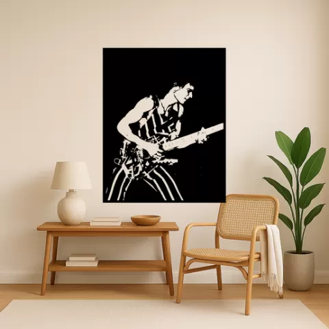 Eddie Van Halen Eddie Van Halen Eddie Van Halen In Concert Wall Art Framed