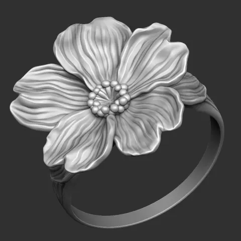 The flower ring design for jewelry petal Mermaid rose by OL22