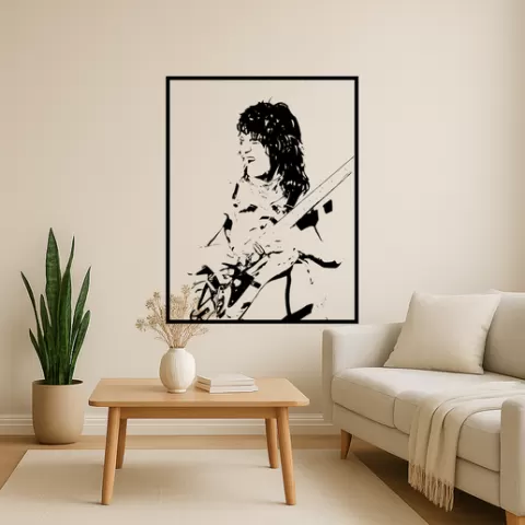 Eddie Van Halen Eddie Van Halen Eddie Van Halen In Concert Wall Art Framed