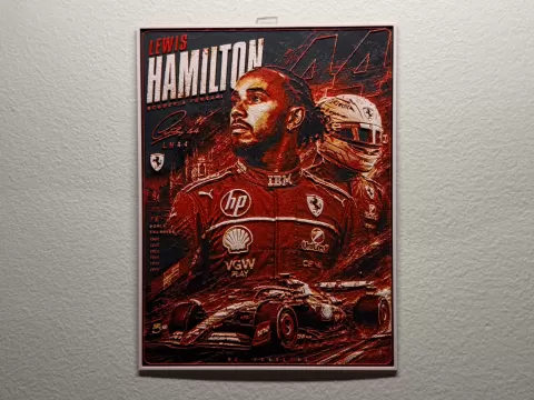 Lewis Hamilton F1 Ferrari Driver Card HueForge