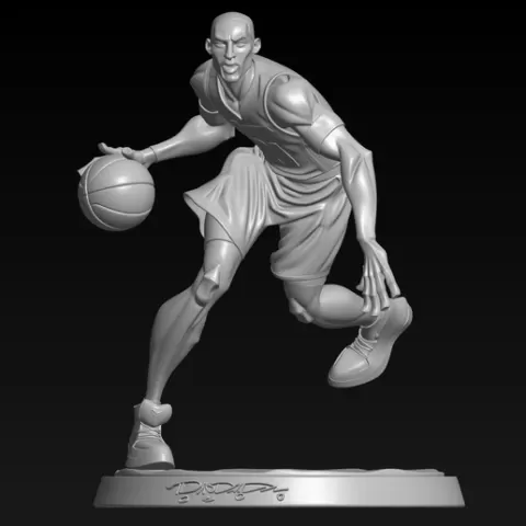 Stylized Basketball Player Miniature STL for FDM Printing - Hoop Star Sculpture Digital Download
