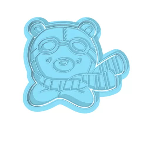 Cortante/sello Osito aviador bear baby cookie cutter one