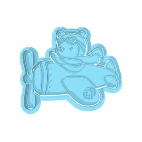 Cortante/sello Osito aviador bear baby cookie cutter one