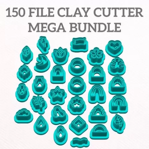 Polymer Clay Cutter STL Bundle Boho Arch Floral Organic Shapes 30 Designs 5 Sizes, Clay Earring Cutters, 3D Print Jewelry Tools