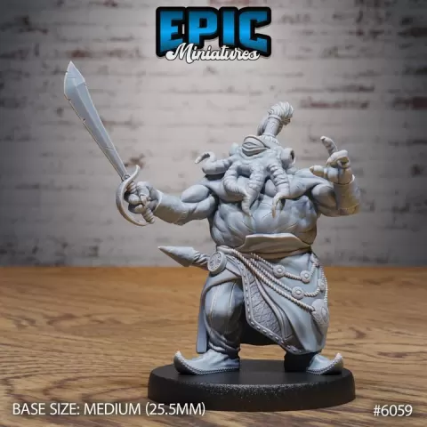 Octo Folk Pirate Sword / Octopus Corsair / Humanoid Smuggler Warrior / Sea Robber / Underwater Bandit / Ocean Tentacle Creature / Merfolk Beast Encounter by Epic-Miniatures