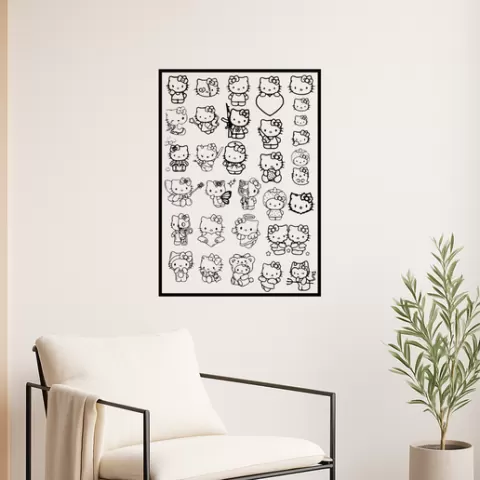 Hello Kitty Hello Kitty Tarepanda Wall Art Framed