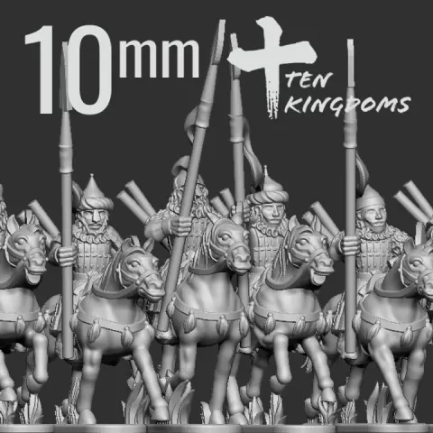 10mm Turkic Armoured Spear Javelin Horse by Ten Kingdoms Miniatures