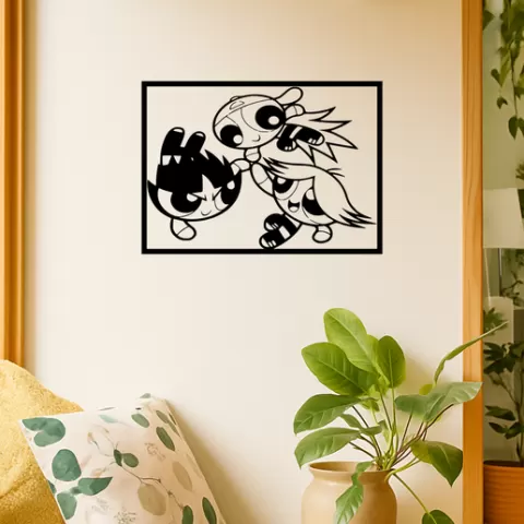 The Powerpuff Girls The Powerpuff Girls The Amoeba Boys Wall Art Framed