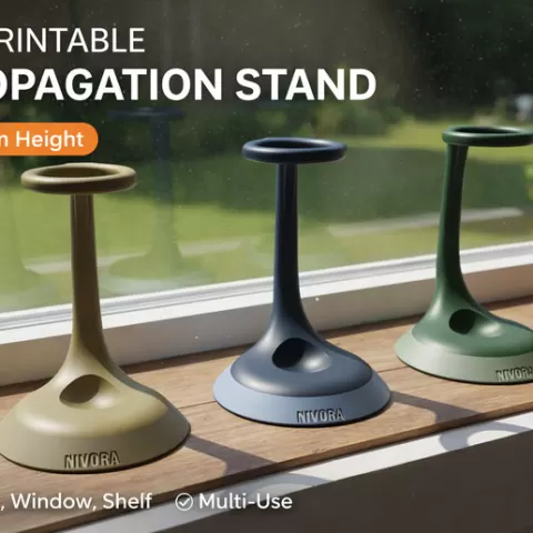 Minimal Propagation Stand STL – 16mm & 25mm Test Tube Holder, Windowsill Desk Plant Stand