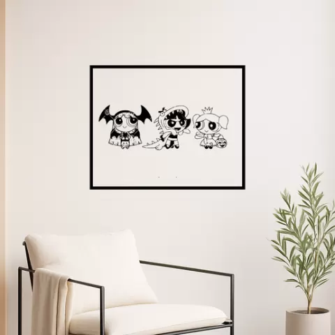 The Powerpuff Girls The Powerpuff Girls The Fuzzy Lumpkins Wall Art Framed
