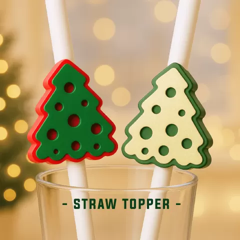 Christmas Straw Topper, Christmas Tree, 10mm, Holiday Straw, Christmas Decors, Gift for Christmas