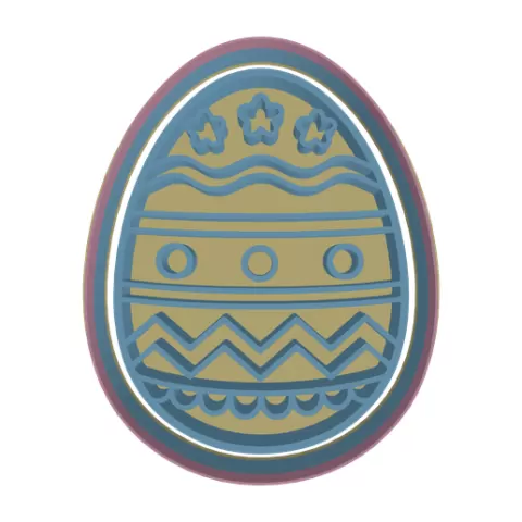 Easter Egg with Zigzag and Stars (Stamp Set)