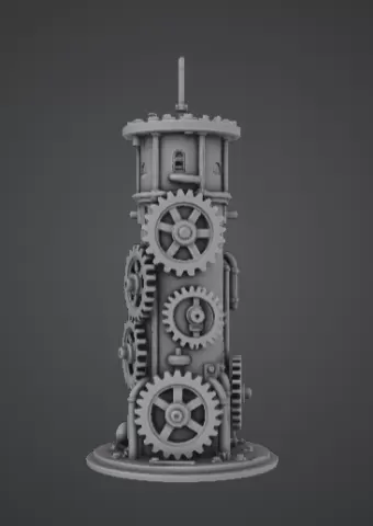 Clockwork Gear Tower – Steampunk Mechanical Structure