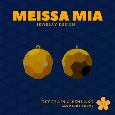 07. Hexpropello Cube Keychain – 30. Derived Solids Pendant and Keychain - 3D Print File for Geometric Keychain & Pendant - Girl's Fashion Accessories