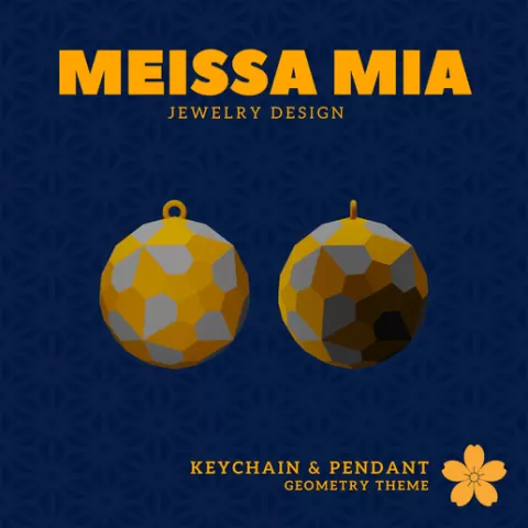 03. Dual Snub Truncated Octahedron Keychain – 30. Derived Solids Pendant and Keychain - 3D Print File for Geometric Keychain & Pendant - Girl's Fashion Accessories