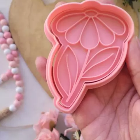 daisy flower 3 stl cutter+stamp sharp cut for perfect cookies pastry pastry fondan