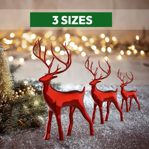 3 pcs. Miniature Deer Family, Christmas Decor Reindeer Set, Nature Lover Gift, Christmas