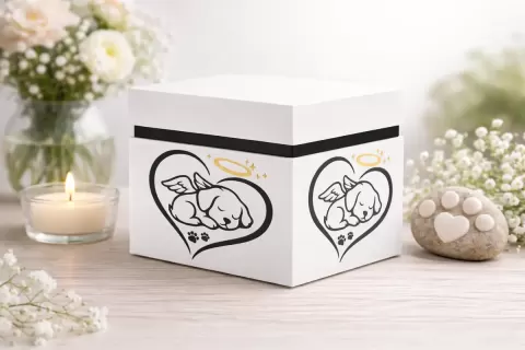 Obsidian Paw of Love – Modern Dog Memorial Urn with Bayonet Closure