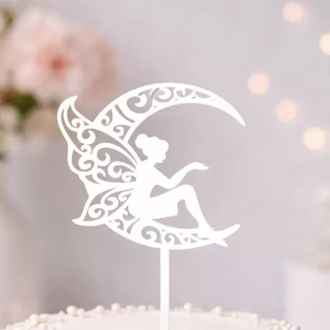 Fairy on the Moon Cake Topper bsoque