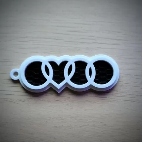 Audi honeycomb heart keyring