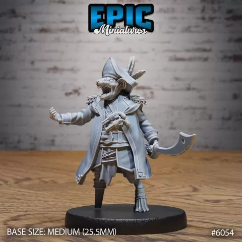 Ratfolk Pirate Captain / Ratfolk Corsair / Rodent Smuggler Warrior / Sea Robber / Tailed Rattus Bandit / Island Animal / Ocean Raider Encounter by Epic-Miniatures