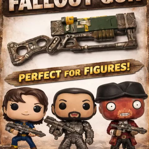 LASER RIFLE FALLOUT MINIATURE FANART Retro Wasteland Rifle - STL Weapon Accessory for 3D Figurines