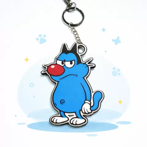 fun keychain blue cat