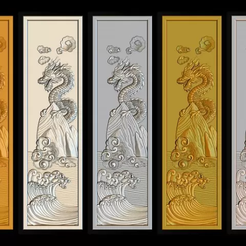 Asian Dragon Relief Panel