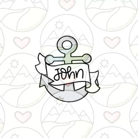 Anchor with banner cookie cutter