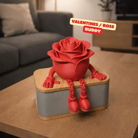 MOTHERSDAY BUDDY / ROSE BUDDY ARTICULATED / GIFT FOR VALENTINESDAY / CUTE LITTLE HOME DECOR