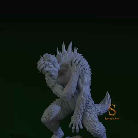 LunarFang Shifter – LunarFang Series Dark Fantasy Miniature STL (Presupported)
