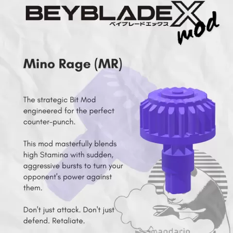 Beyblade X Bit Mod Mino Rage (MR)