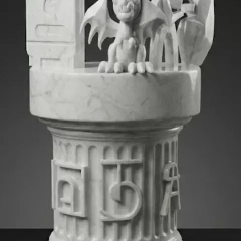 The Creator & The Beast - Low Poly 3D Printable Statue