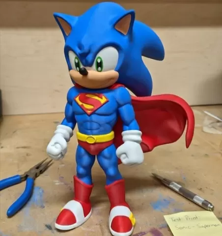 Sonic ft Superman/ Sonic x Superman fusion Fan art (STL/ MULTIPART / NO AMS)