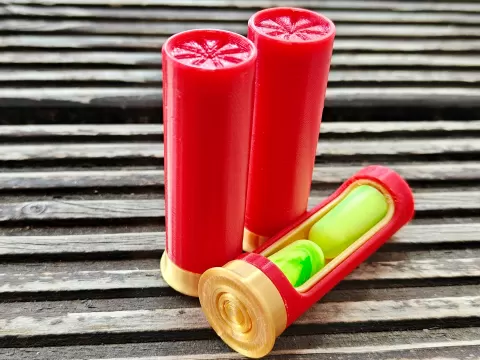 Earplug Case Shotgun Shell with Keyring Option