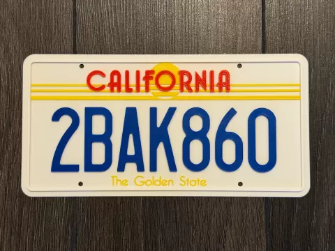 Marty McFly's Toyota License Plate from BTTF 2&3