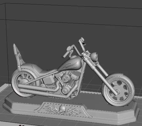 Chopper Motorcycle STL File, 3D Print Motorcycle Model, Biker Desk Decor, Easy Print No Supports, Gift for Dad, Garage Decor, STL Download