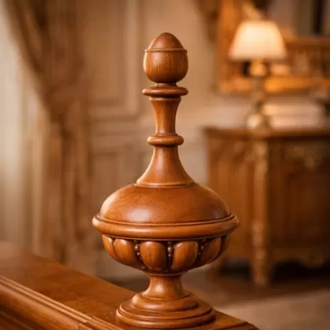 Carved Urn Finial STL for CNC | Decorative Wooden Finial Ornament
