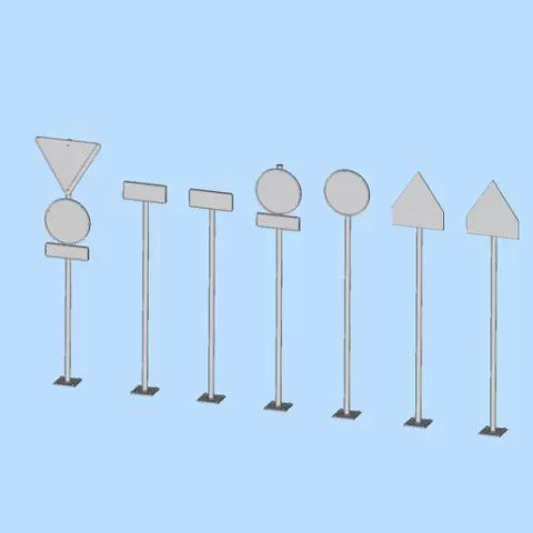 16xbb Street Scene Traffic Signs and Directions - Multiple Styles 1/64 Miniature Scene Printing Model