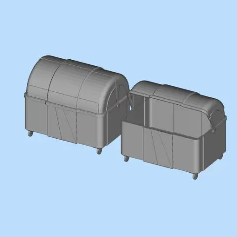 15xbb Street Scene Outdoor Trash Can Dual Mode 1/64 Miniature Scene Printing Model