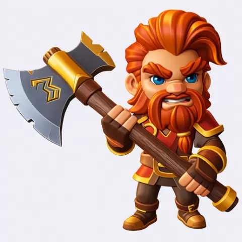 Chibi Dwarf Warrior with Axe